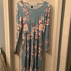 Long sleeve flower dress